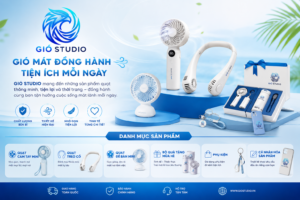 Quạt Treo Cổ Gió Studio – Làm Mát Rảnh Tay, Pin Trâu, Gió Mạnh